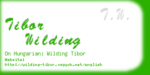 tibor wilding business card